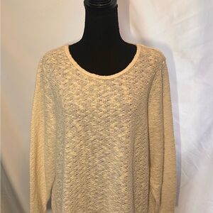 Cato Cream Textured Scoop Neck Sweater